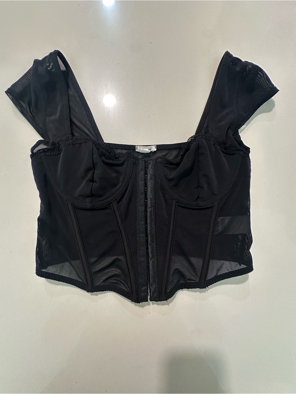 Garage Black Corset-Style Crop Camisole